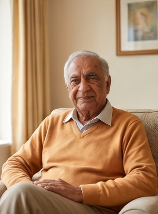 a client at home in a familiar, comforting room — AliMo Care, Bristol